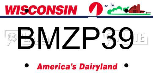 BMZP39 Wisconsin License Plate