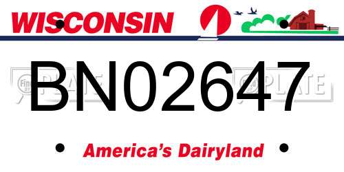 BN02647 Wisconsin License Plate