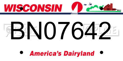 BN07642 Wisconsin License Plate