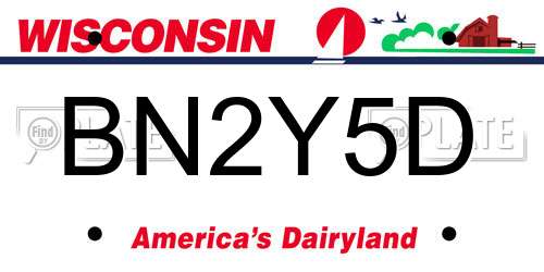 BN2Y5D Wisconsin License Plate