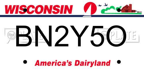 BN2Y5O Wisconsin License Plate