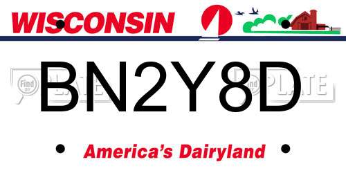 BN2Y8D Wisconsin License Plate