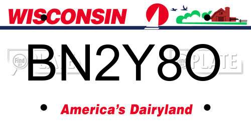 BN2Y8O Wisconsin License Plate