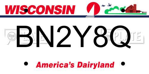 BN2Y8Q Wisconsin License Plate