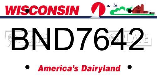 BND7642 Wisconsin License Plate