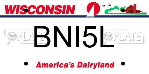 BNI5L Wisconsin License Plate