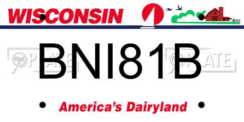 BNI81B Wisconsin License Plate