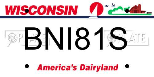 BNI81S Wisconsin License Plate