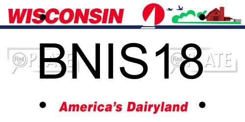 BNIS18 Wisconsin License Plate