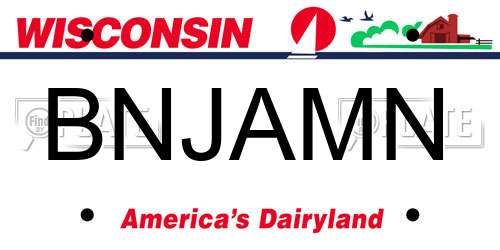 BNJAMN Wisconsin License Plate