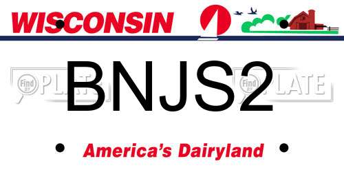 BNJS2 Wisconsin License Plate