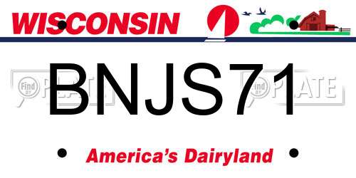 BNJS71 Wisconsin License Plate
