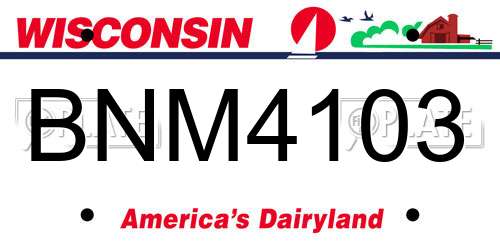 BNM4103 Wisconsin License Plate