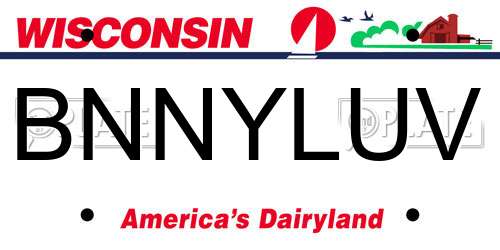 BNNYLUV Wisconsin License Plate