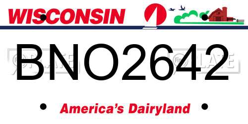 BNO2642 Wisconsin License Plate