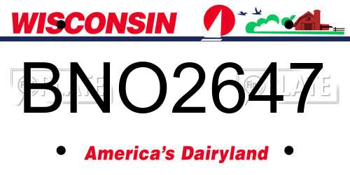 BNO2647 Wisconsin License Plate