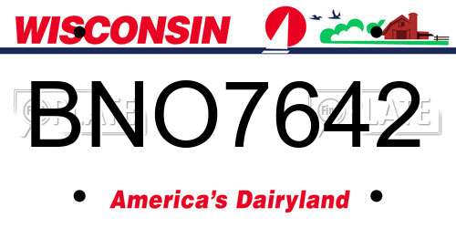 BNO7642 Wisconsin License Plate