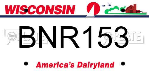 BNR153 Wisconsin License Plate