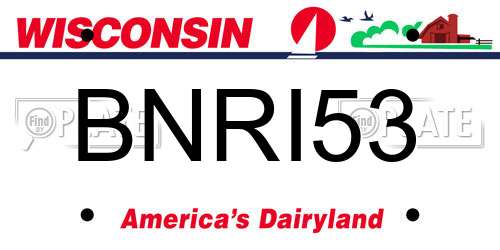 BNRI53 Wisconsin License Plate