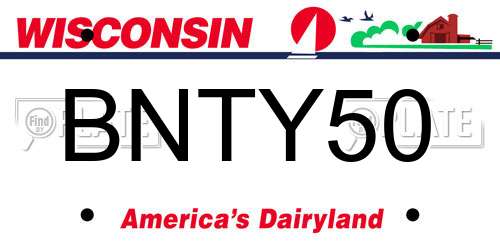 BNTY50 Wisconsin License Plate
