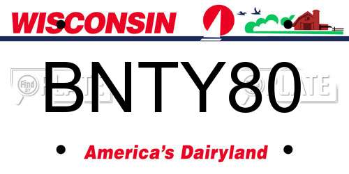 BNTY80 Wisconsin License Plate