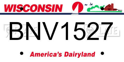 BNV1527 Wisconsin License Plate