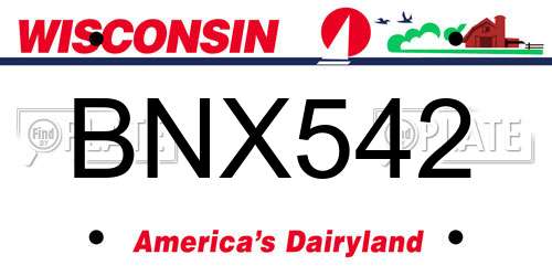 BNX542 Wisconsin License Plate