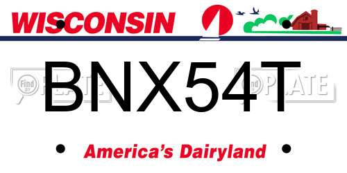 BNX54T Wisconsin License Plate
