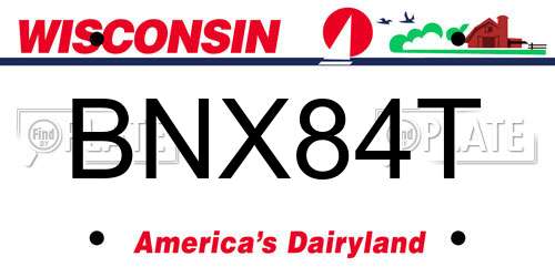 BNX84T Wisconsin License Plate