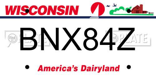 BNX84Z Wisconsin License Plate