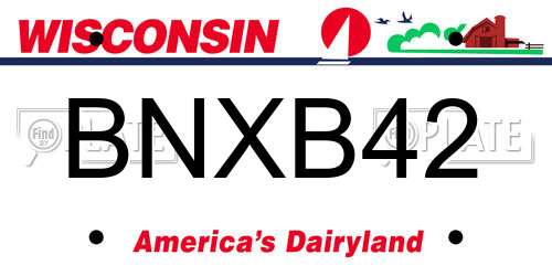 BNXB42 Wisconsin License Plate