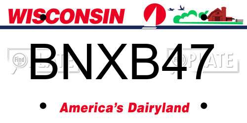 BNXB47 Wisconsin License Plate