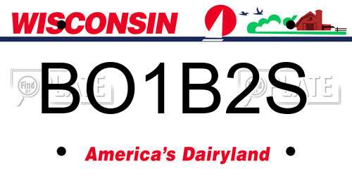 BO1B2S Wisconsin License Plate