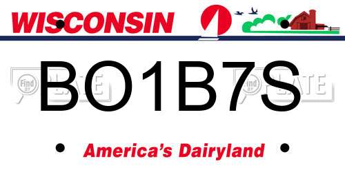 BO1B7S Wisconsin License Plate