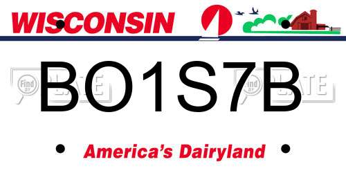 BO1S7B Wisconsin License Plate