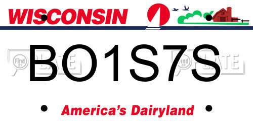 BO1S7S Wisconsin License Plate