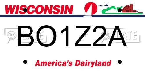 BO1Z2A Wisconsin License Plate