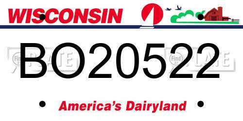 BO20522 Wisconsin License Plate