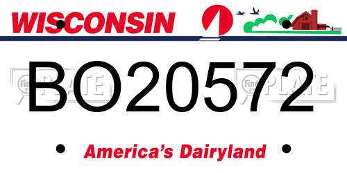 BO20572 Wisconsin License Plate