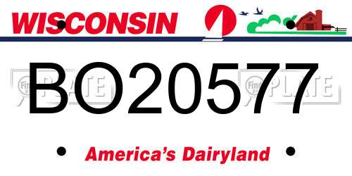 BO20577 Wisconsin License Plate