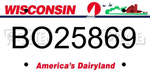BO25869 Wisconsin License Plate