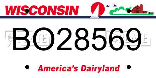 BO28569 Wisconsin License Plate