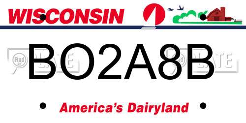 BO2A8B Wisconsin License Plate