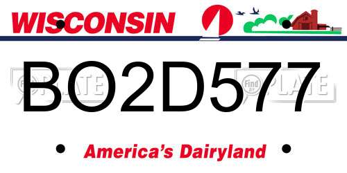 BO2D577 Wisconsin License Plate