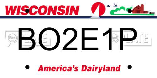 BO2E1P Wisconsin License Plate