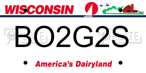 BO2G2S Wisconsin License Plate