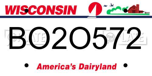 BO2O572 Wisconsin License Plate