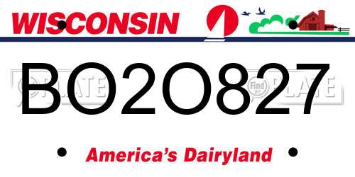 BO2O827 Wisconsin License Plate