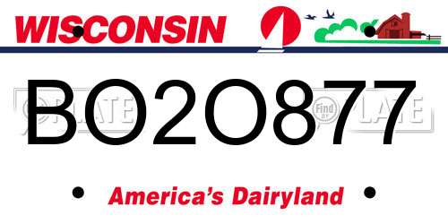 BO2O877 Wisconsin License Plate
