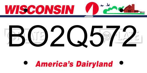 BO2Q572 Wisconsin License Plate